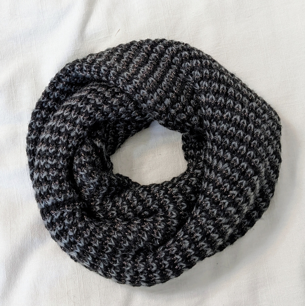 Black and Metallic Infinity Scarf